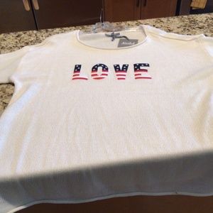 Ivory and Embroidered Love sweater